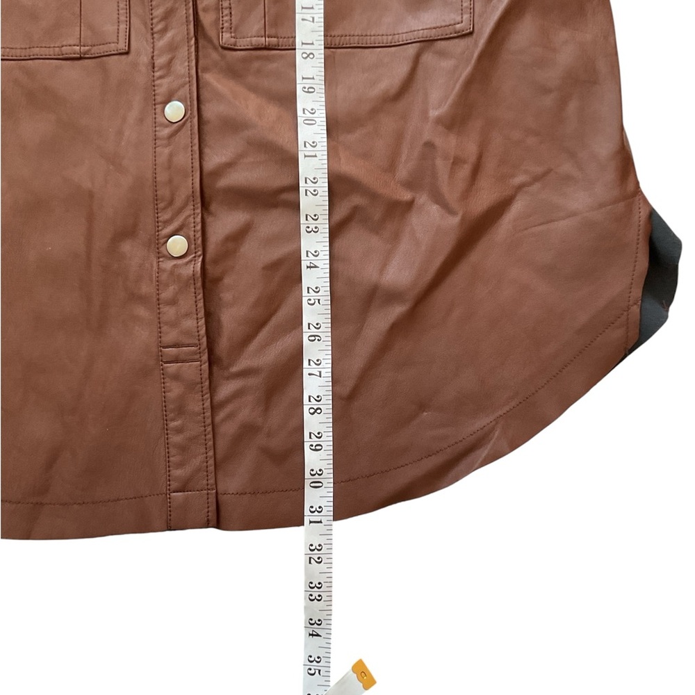 Free People We The Free Easy Rider Faux Leather Shacket Brown, M - Picture 13 of 15